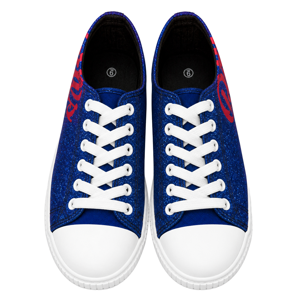 FOCO Women's Buffalo Bills Blue Glitter Low Top Canvas Sneakers Size 9 1