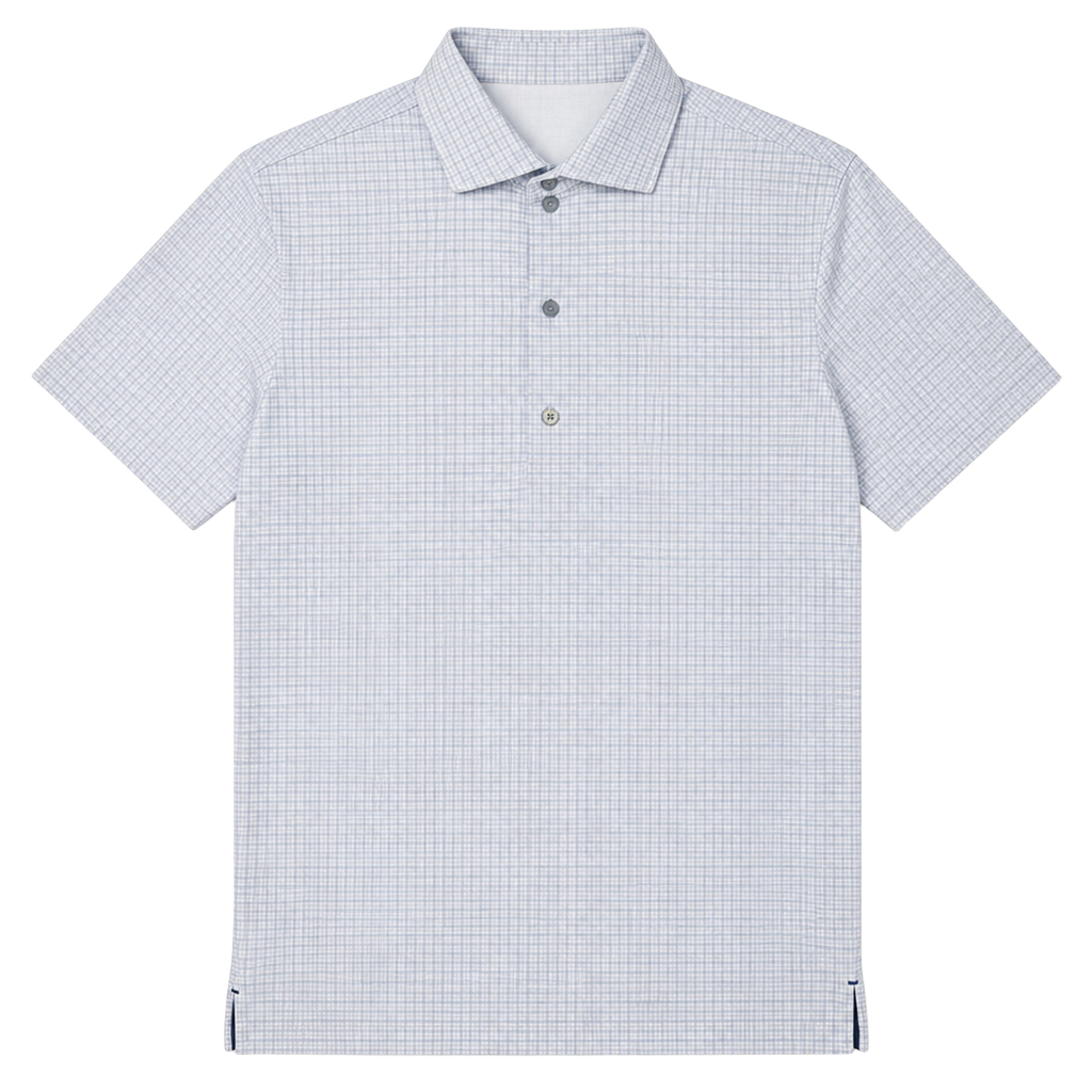 Twillory Performance Fabric Tailored Fit Short Sleeve Polo Shirt Blue Medium 1