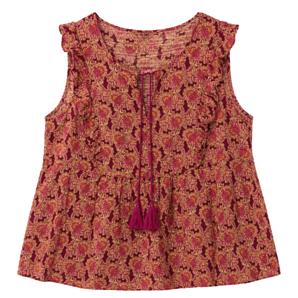 XL Rose + Olive sleeveless top 1