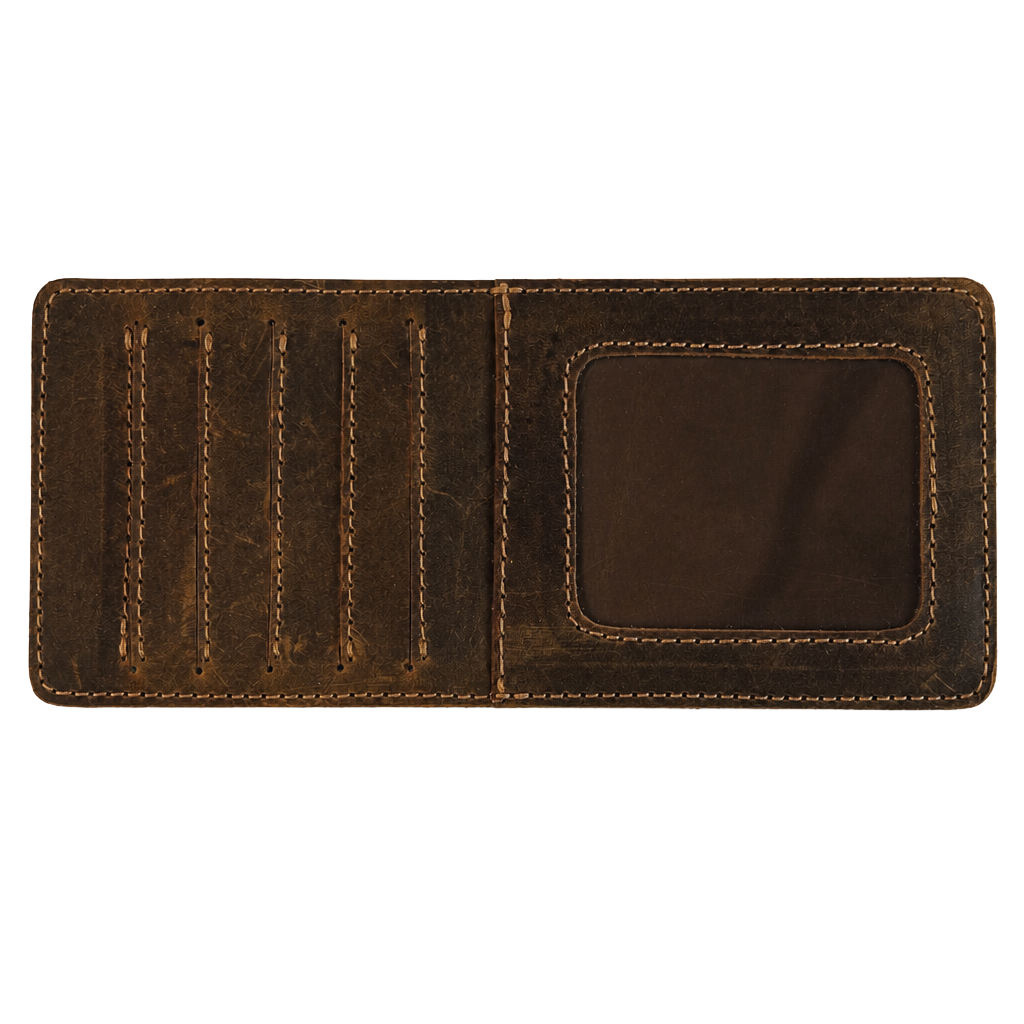 Heathers brown leather minimalist card wallet 1