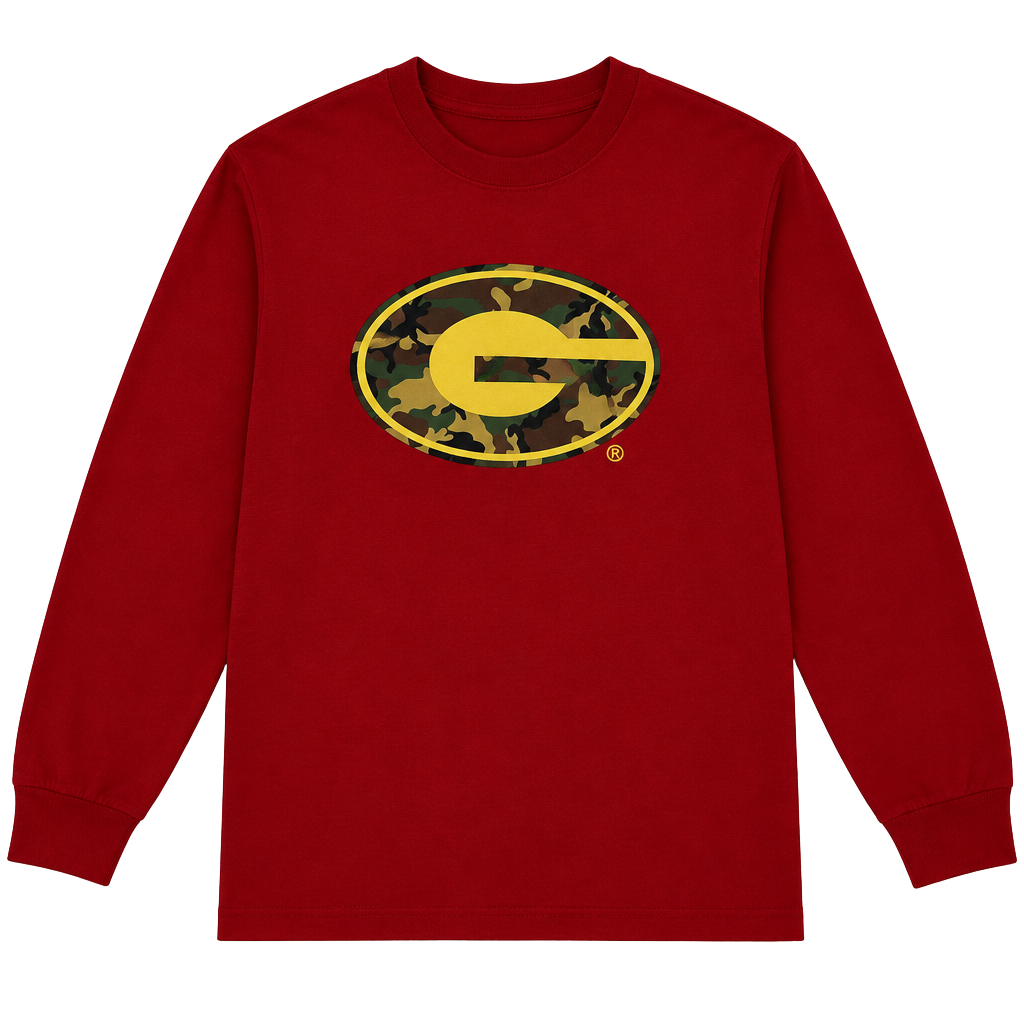 M Long Sleeve red T-shirt with camouflage G 1