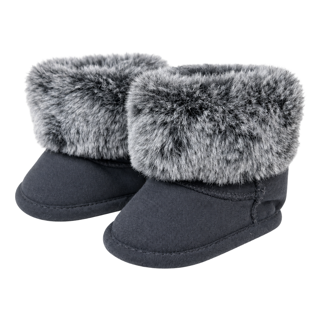 Size 1 First Steps 0-3 months boots with faux fur 1