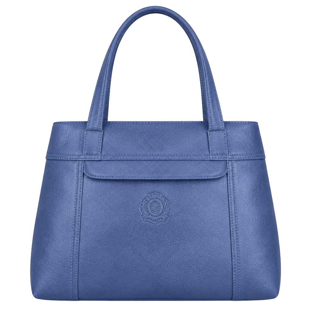 Gitano Blue Faux Leather Shoulder Tote Bag 1