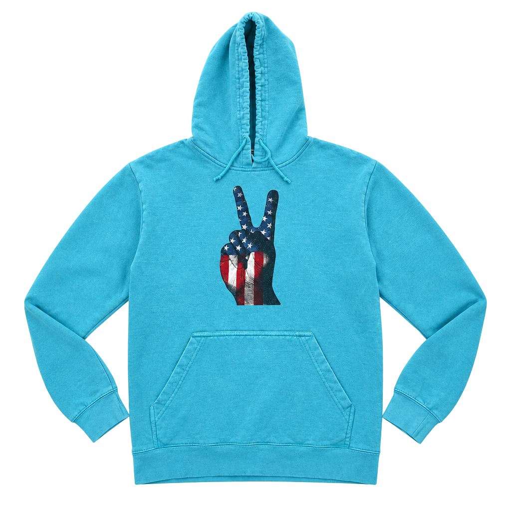 Unbranded USA Peace Sign Hoodie Size M 1