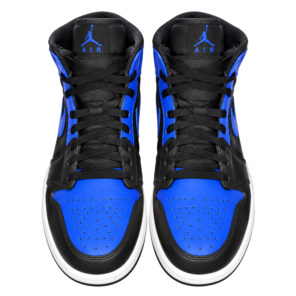 Nike Air Jordan 1 Mid Size 12 Black Hyper Royal Blue 1