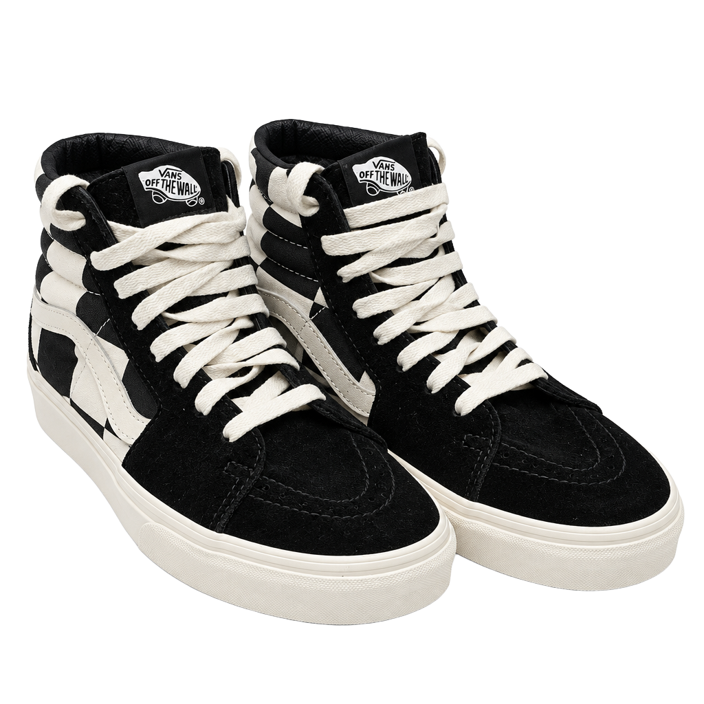 Vans Sk8-Hi Black White Checkered Sneakers Shoes 1