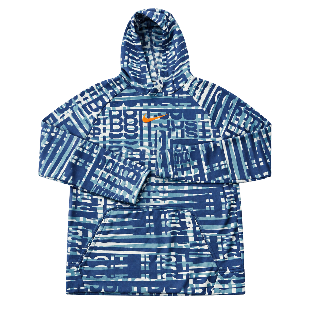 Nike Dri-Fit Hoodie Size XL Blue All Over Print Pullover Youth 1