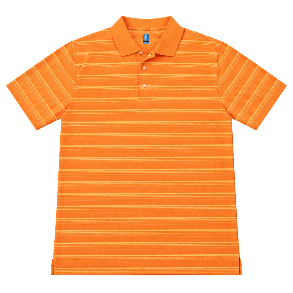 PGA Tour Men's XL Orange Striped Short Sleeve Golf Polo Shirt 1