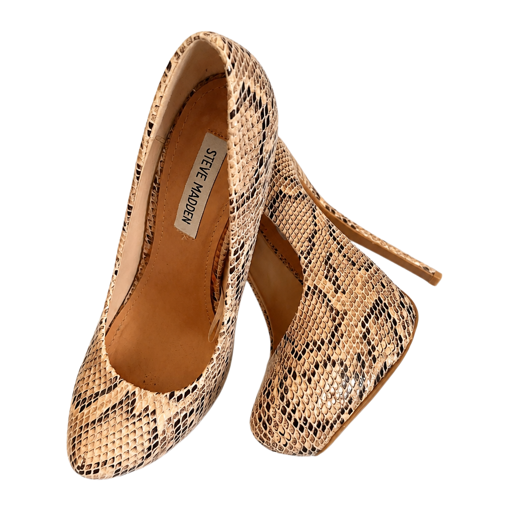 Steve Madden Snake Print Platform Stiletto Heels 1