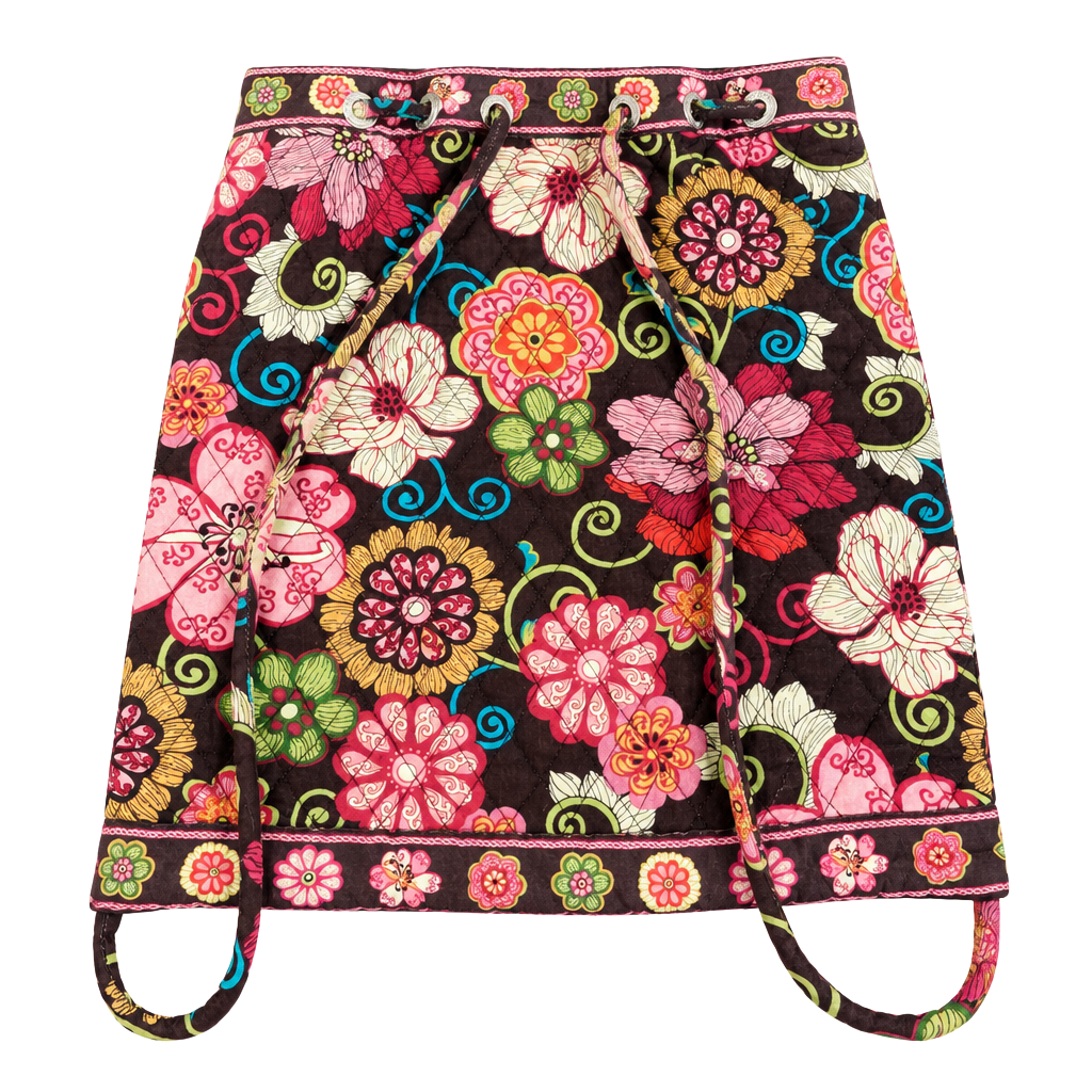Vera Bradley Quilted Floral Drawstring Backpack 1