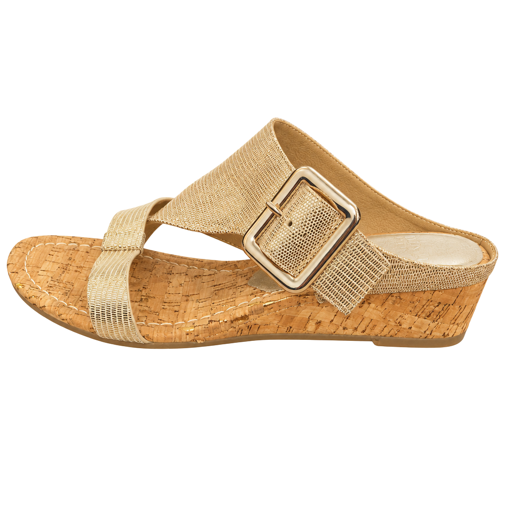 Women's Donald Pliner Anamari metallic 9.5 sandals wedge 1