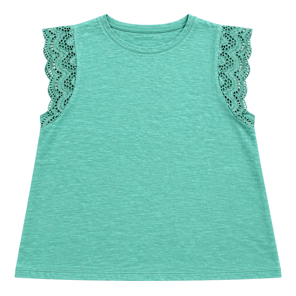 Sonoma Goods For Life Lace Sleeve Top Size M Green 1