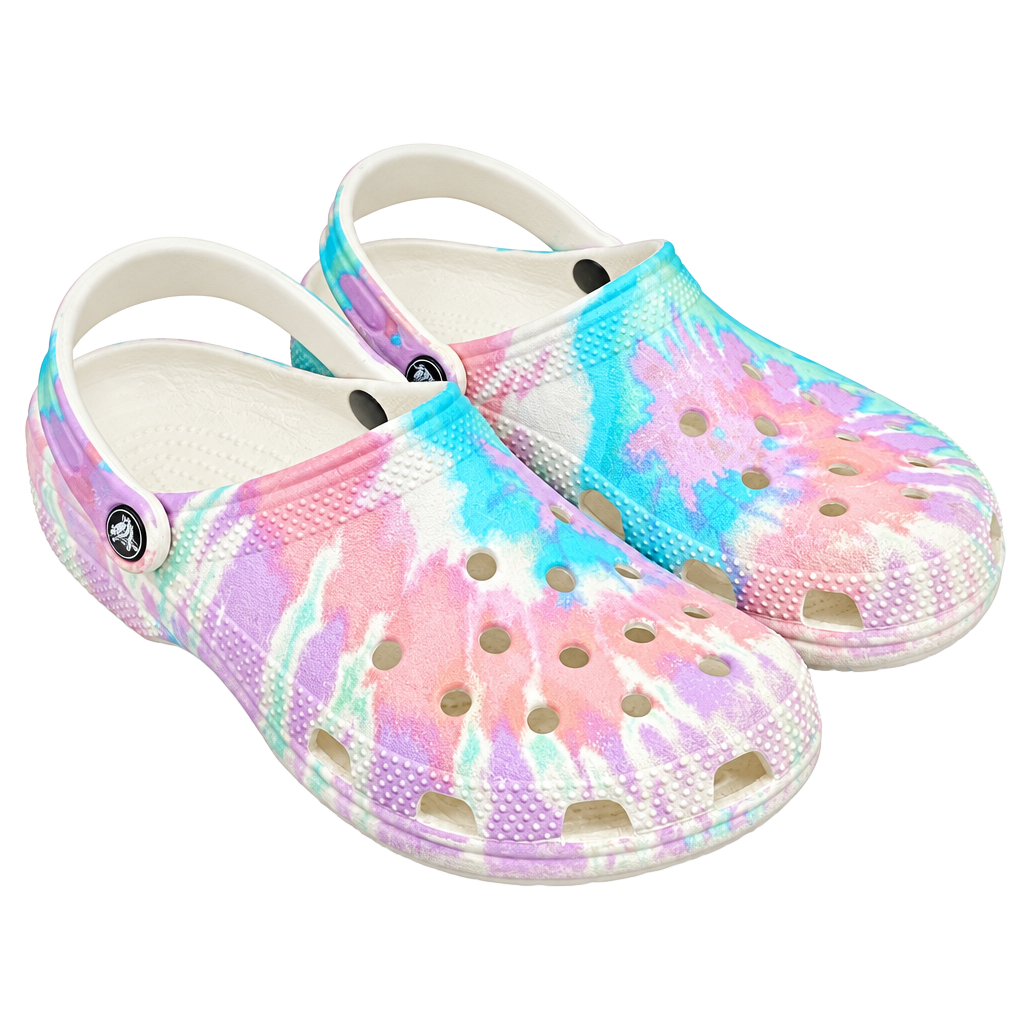 Crocs Classic Tie Dye Graphic Clogs Size W7/M5 Multi Pastel 1