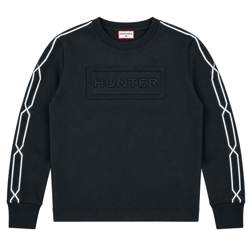 Hunter for Target Cropped Sweatshirt Size L Black Embossed Logo Crewneck 1
