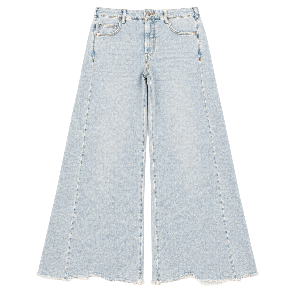 Pilcro Wide Leg Jeans Size 29 Light Wash Denim Raw Hem 1