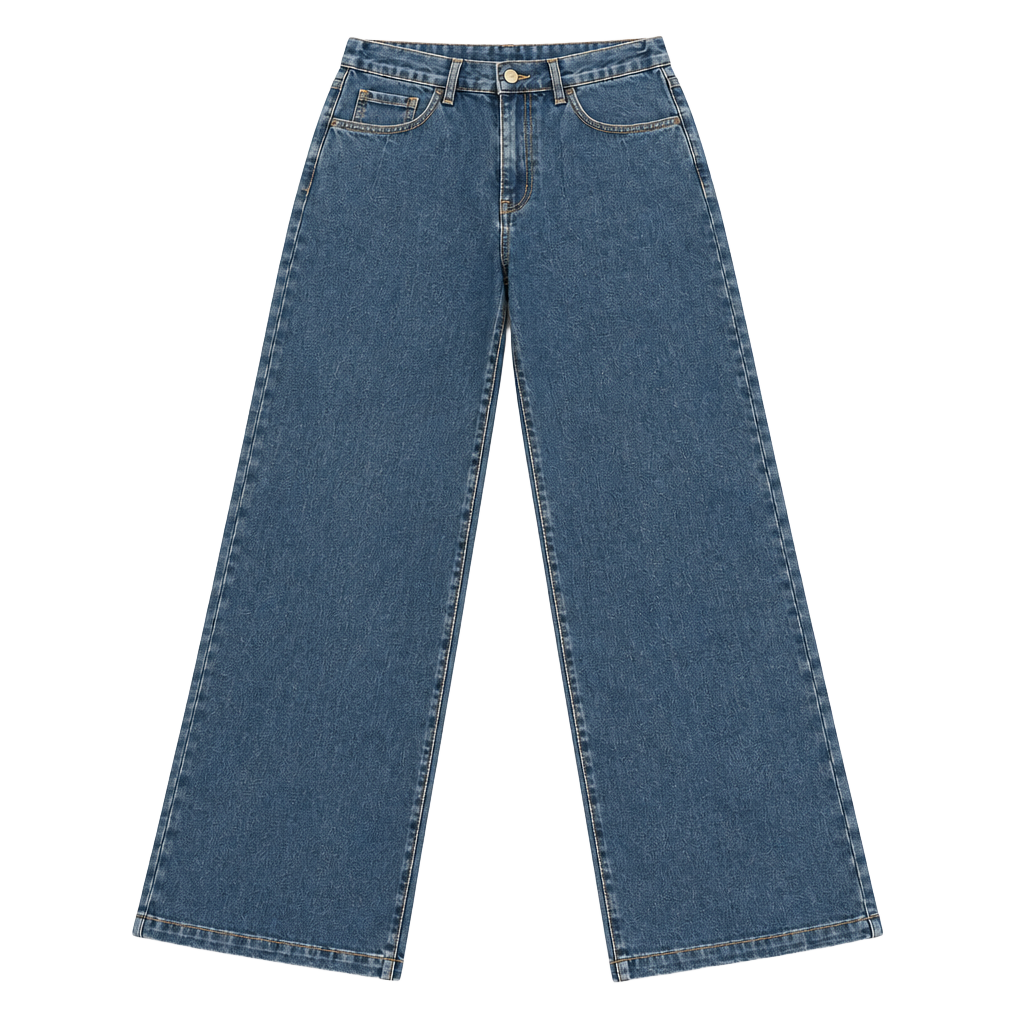 Sidefeel Wide Leg Jeans Blue Denim Pants 1