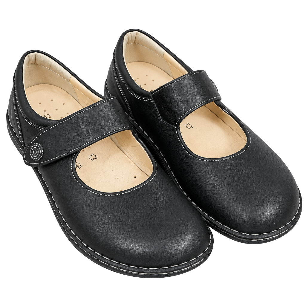 Finn Comfort Mary Jane Shoes Size 42 Black Leather 1