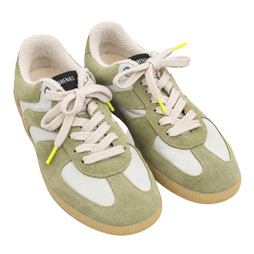 Verbenas Sneakers Size 40 Green Leather Suede Gum Sole 1