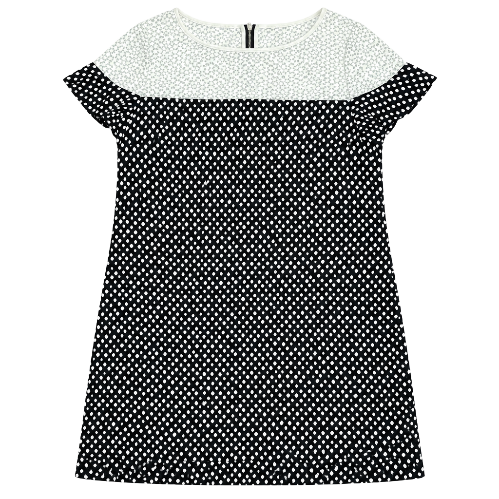 Karl Lagerfeld Polka Dot Ruffle Sleeve Cocktail Dress 1