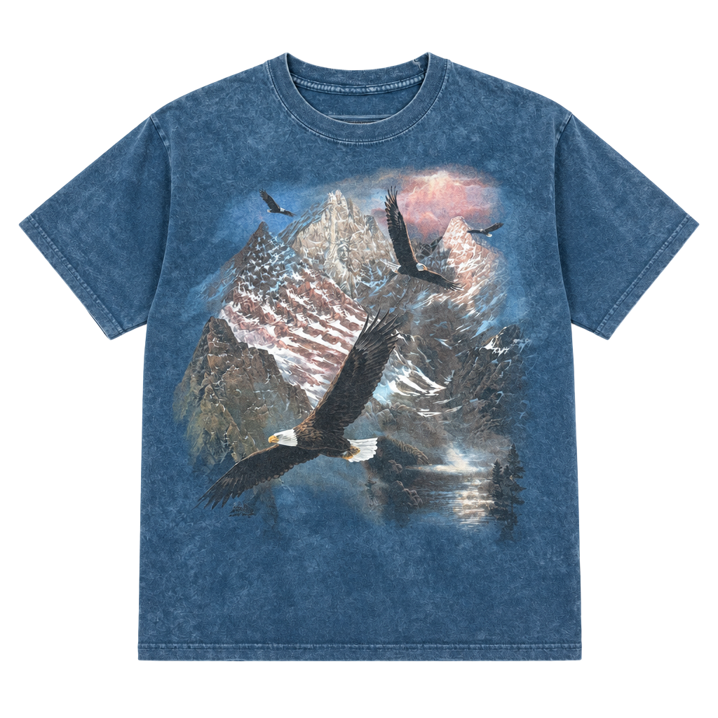 The Mountain Majestic Flight Eagle T-Shirt Size L Blue 1