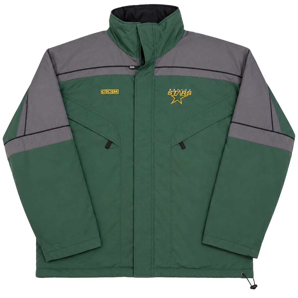 CCM Dallas Stars Jacket Men Size L NHL Hockey Full Zip Coat Green Black Official 1