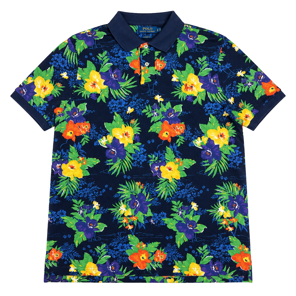 Polo Ralph Lauren RLX Men's Floral Polo Shirt Size L Short Sleeve Golf Cotton 1