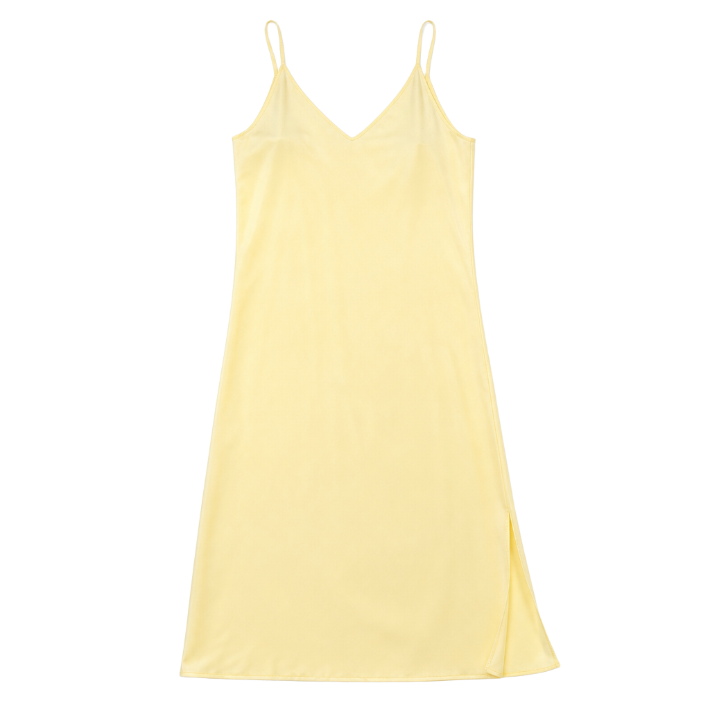 Light Yellow Satin Slip Dress - Unbranded 1