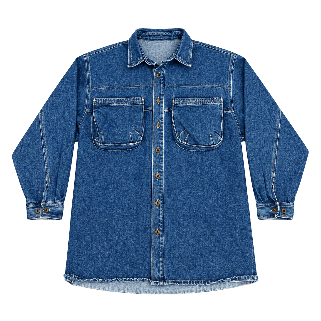 Paco Sports Vintage Blue Denim Long Sleeve Button Up Shirt Item 0497 1
