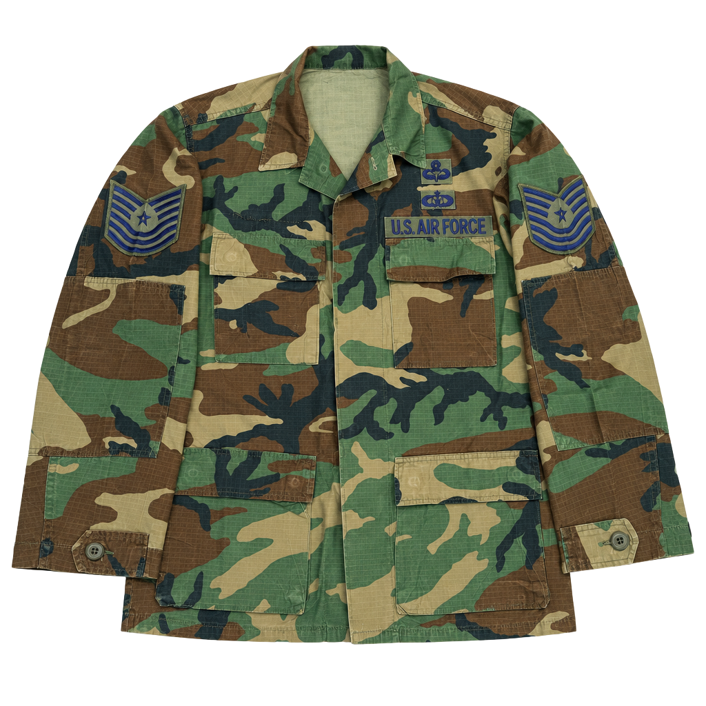 US Air Force Woodland Camo BDU Jacket Size Small Regular Item 0495 1