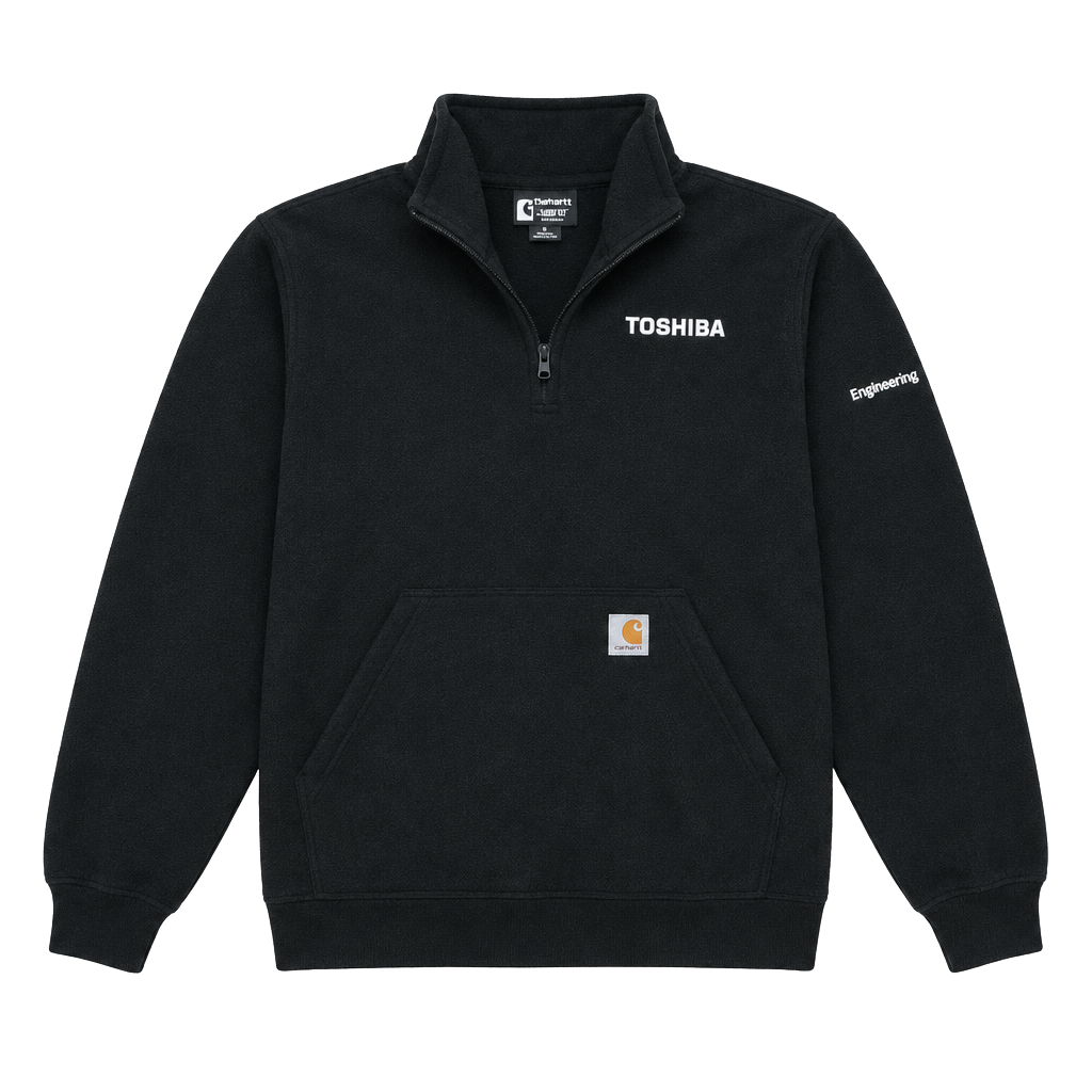 Carhartt 1/4 Zip Sweatshirt Size M Black Toshiba Engineering 1