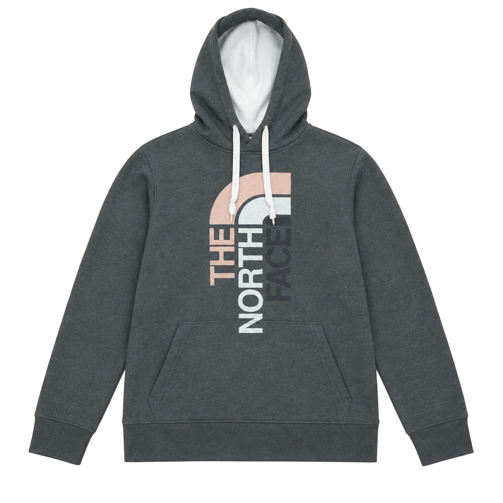 The North Face Logo Hoodie Size M Gray Pullover Sweatshirt 1