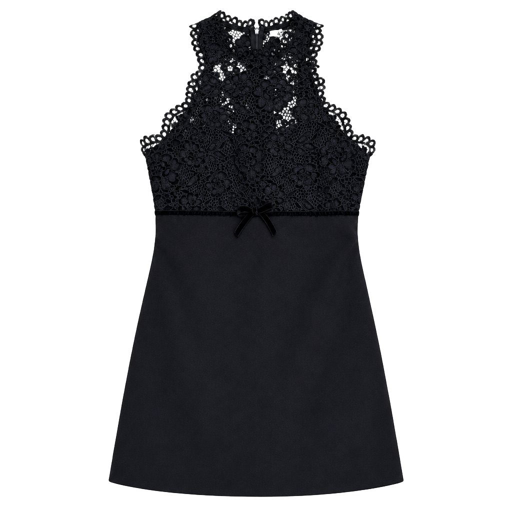 NWT Likely Kiersten Dress Black Lace Halter Mini Dress 1