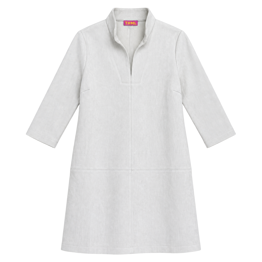 NWT Thml Dress Size Xs Vegan Suede Cream Off White Mock Neck Shift 1