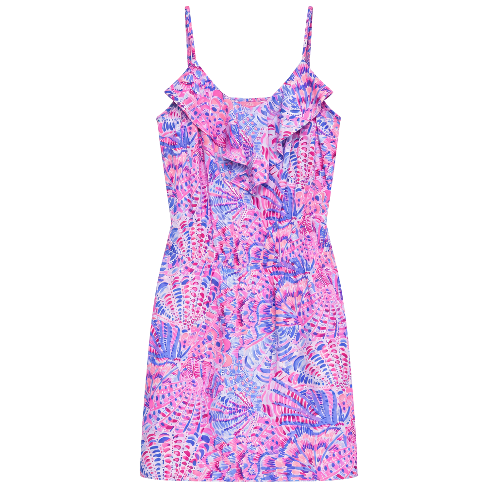 Lilly Pulitzer Zana Romper Size M Raz Berry Sea You Soon Ruffle Skort 1