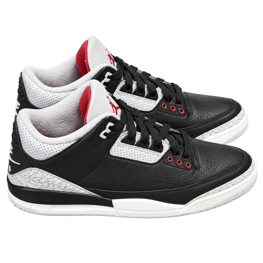 Air Jordan 3 Men's Size 9.5 Retro OG Sneakers Black/Cement DN3707-010 1