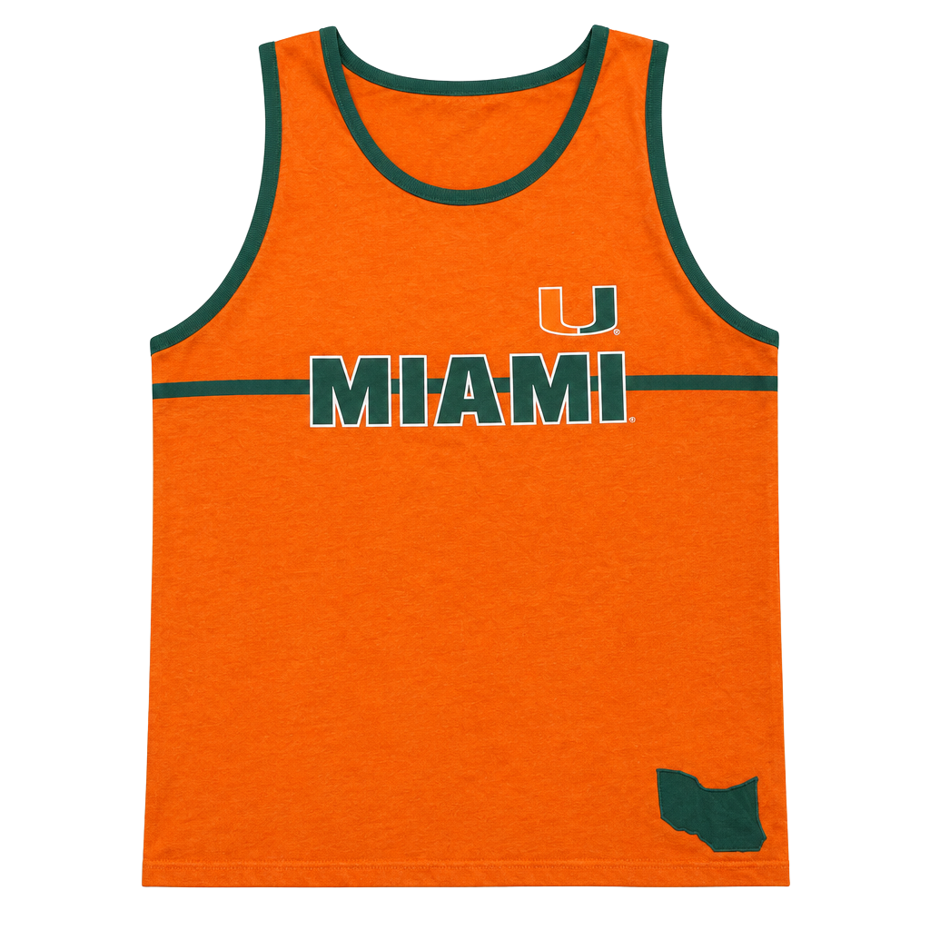 University Of Miami Hurricanes Tank Top Orange Green 1