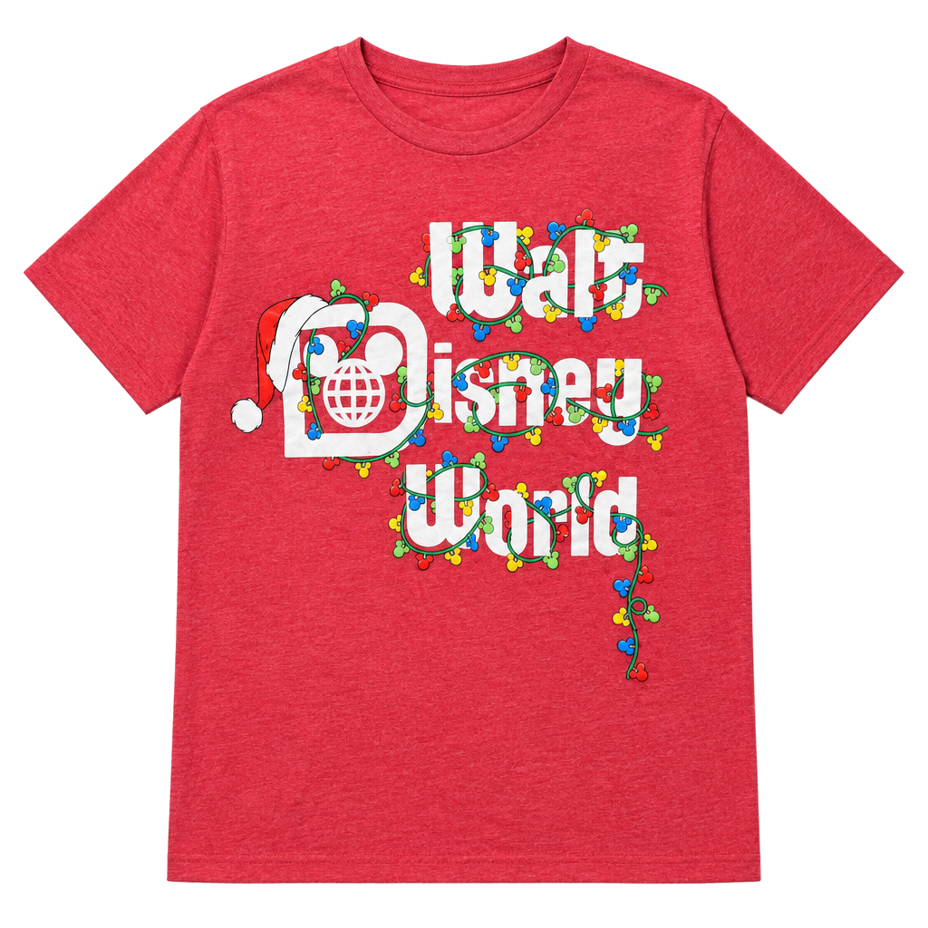 Disney Walt Disney World Christmas Lights Red T-Shirt 1