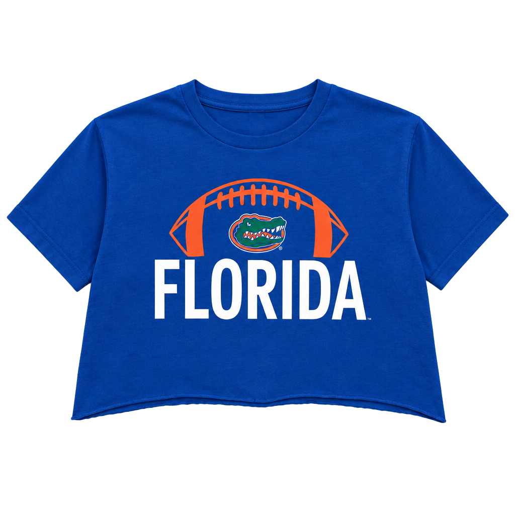 Florida Gators T-Shirt Youth XL Blue Graphic Custom Crop Tee 1