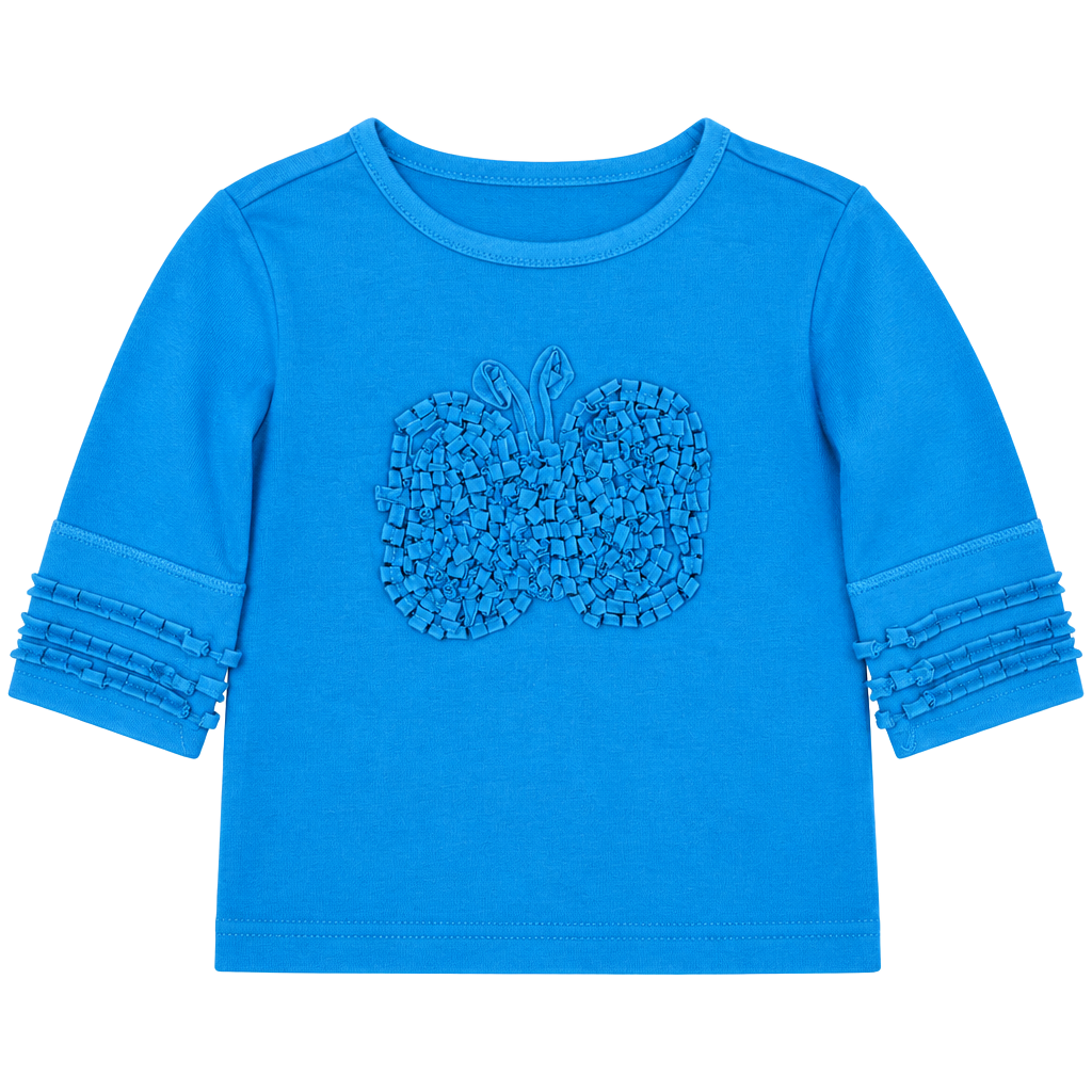 Starting Out Butterfly Shirt Size 12M Blue Long Sleeve Ruffle 1
