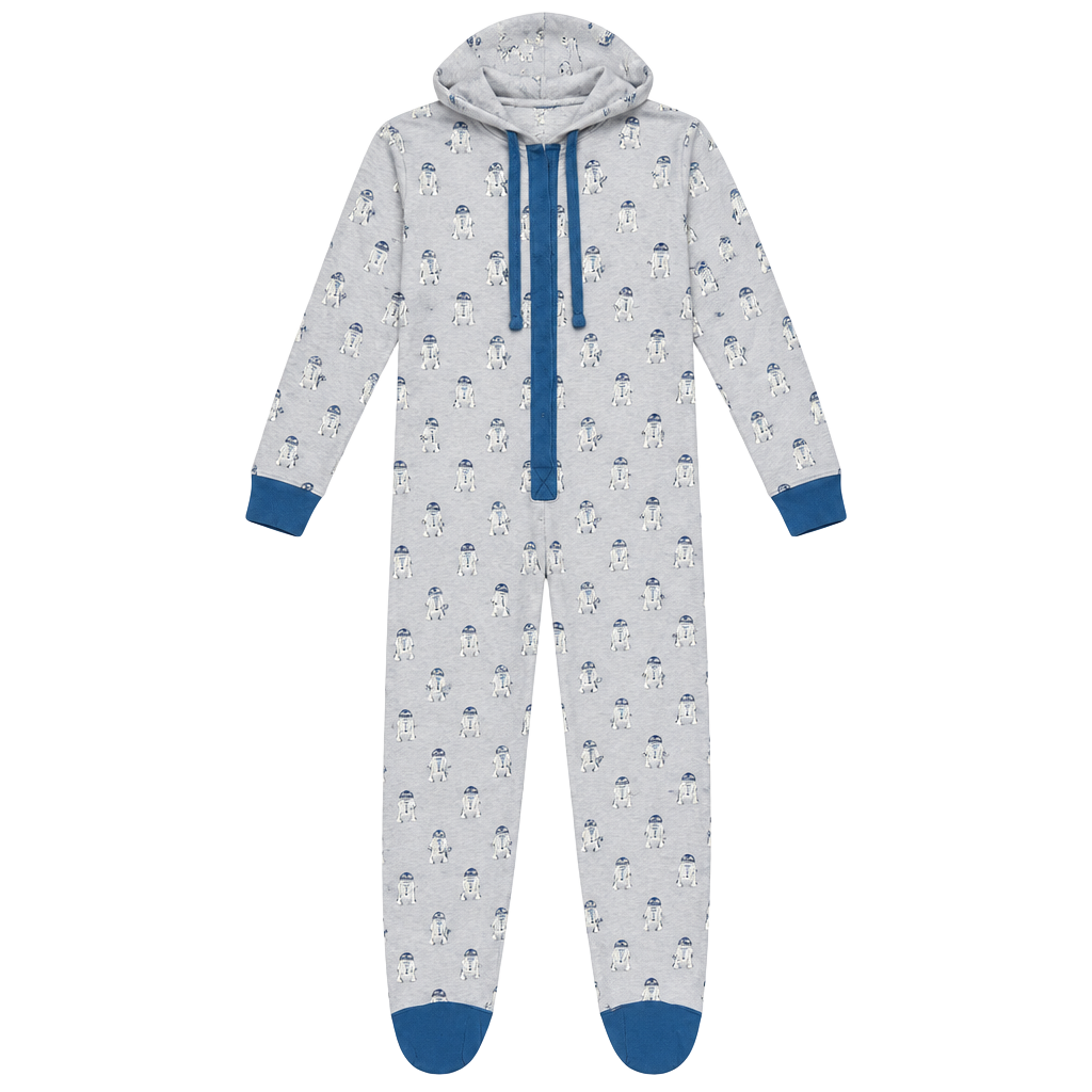 Star Wars Slumber R2D2 Suit Size M Gray Pajamas 1