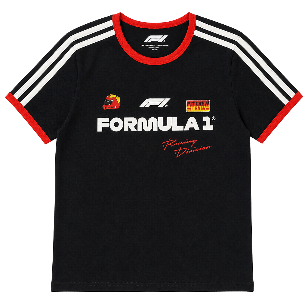Formula 1 Pit Crew Team Graphic T-Shirt Size S Black 1