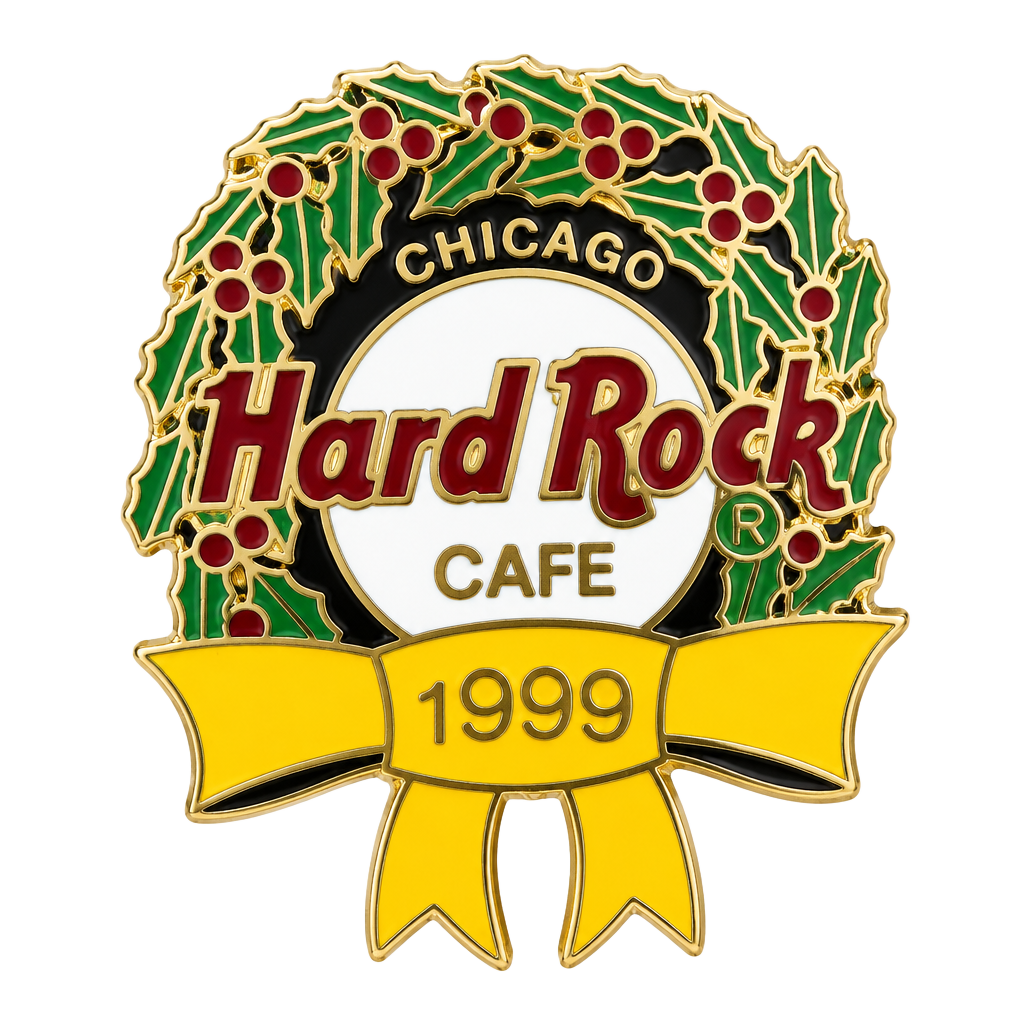 Hard Rock Cafe Chicago Wreath Pin ‘99 1