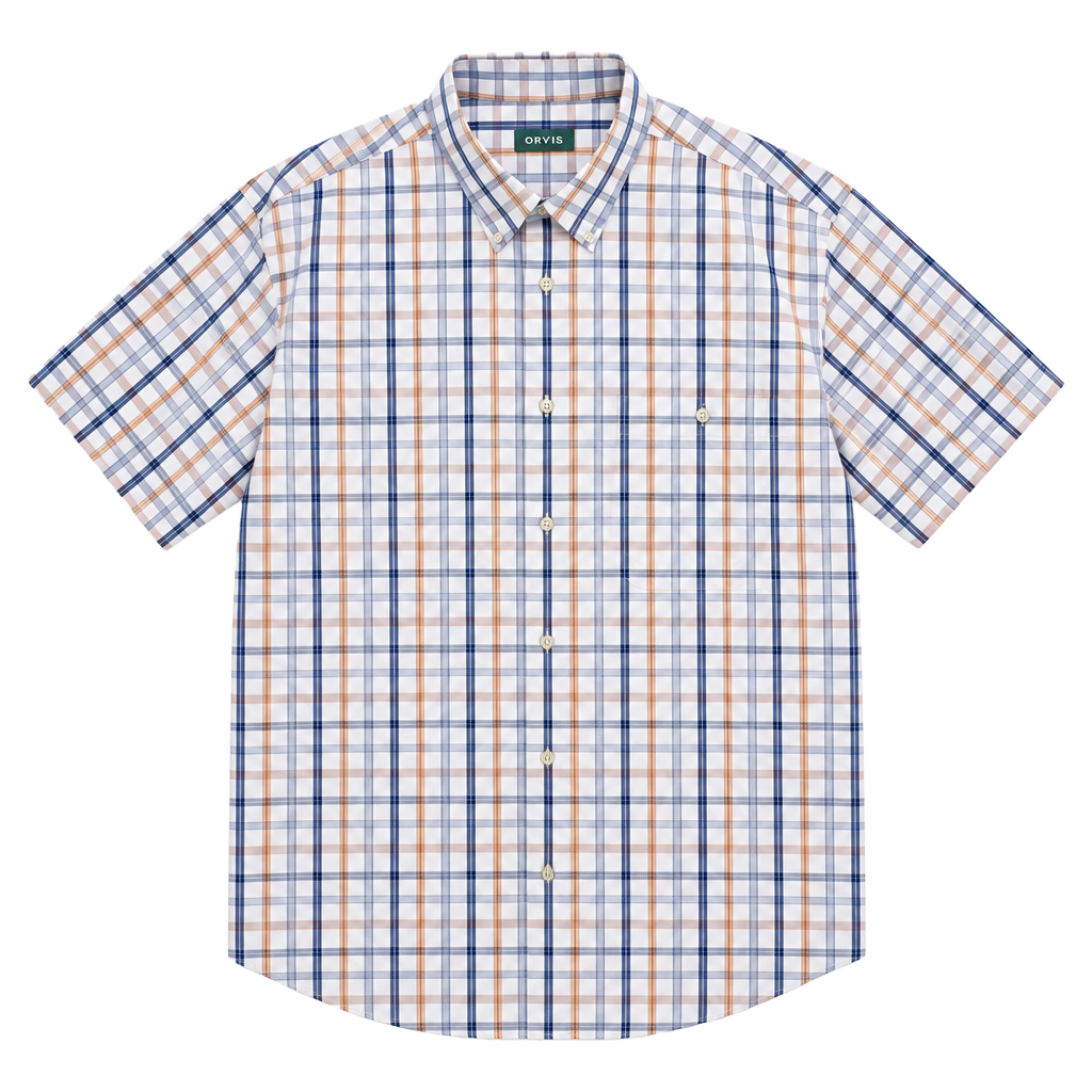 Orvis Button Down Shirt XL Plaid Short Sleeve Cotton 1
