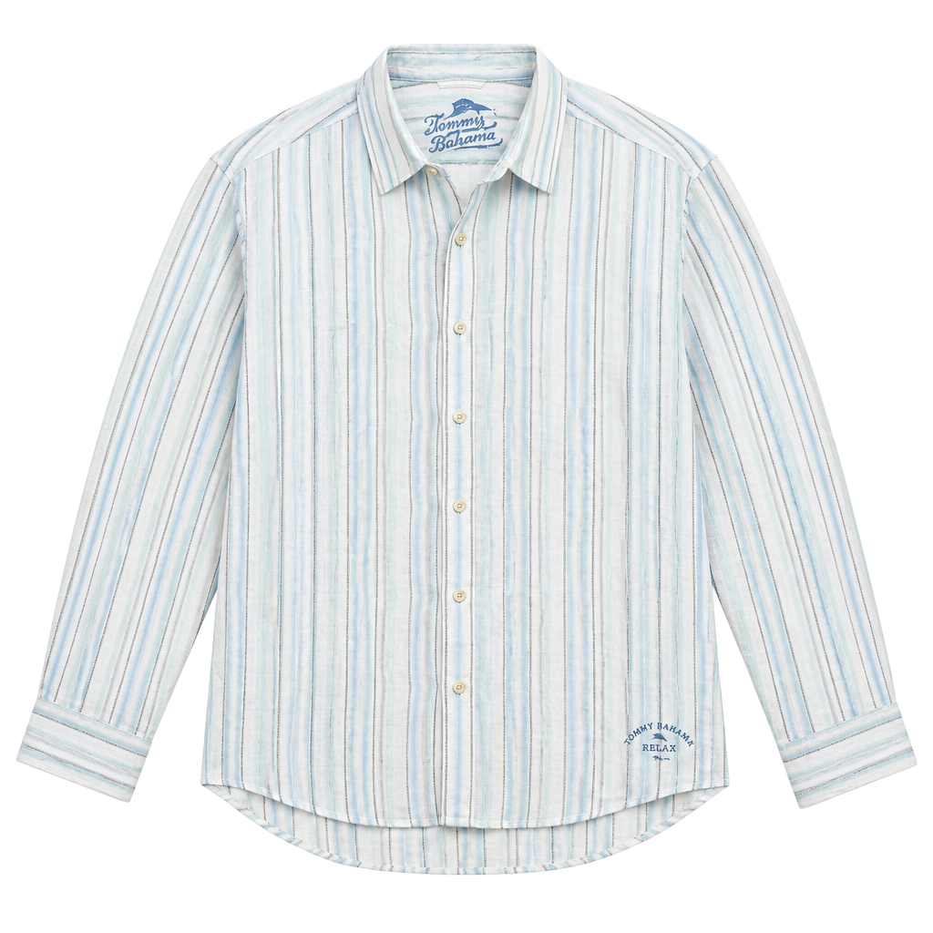 Tommy Bahama Button Up Shirt XL Striped Linen 1