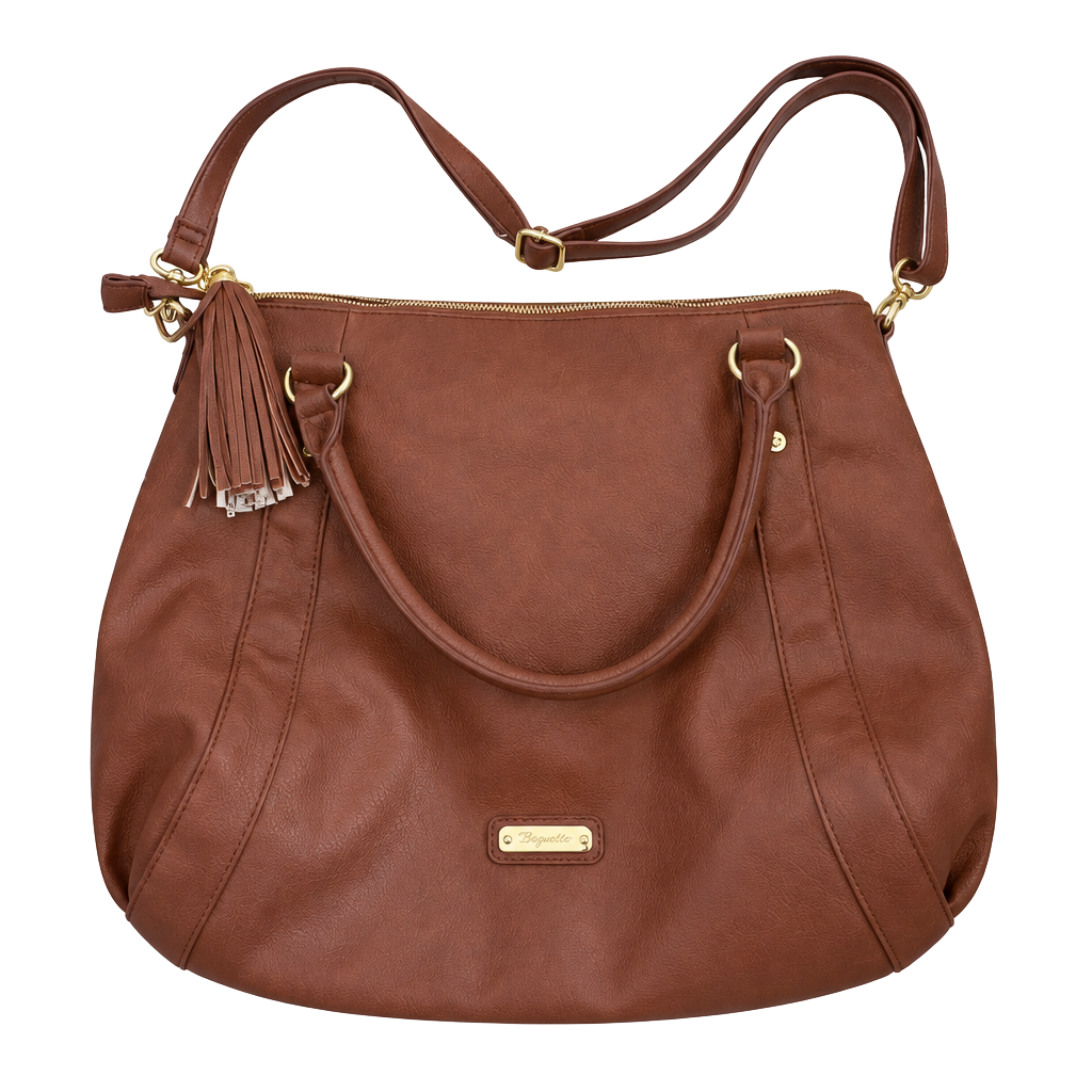 Steve Madden Brown Faux Leather Shoulder Bag with Tassel 1