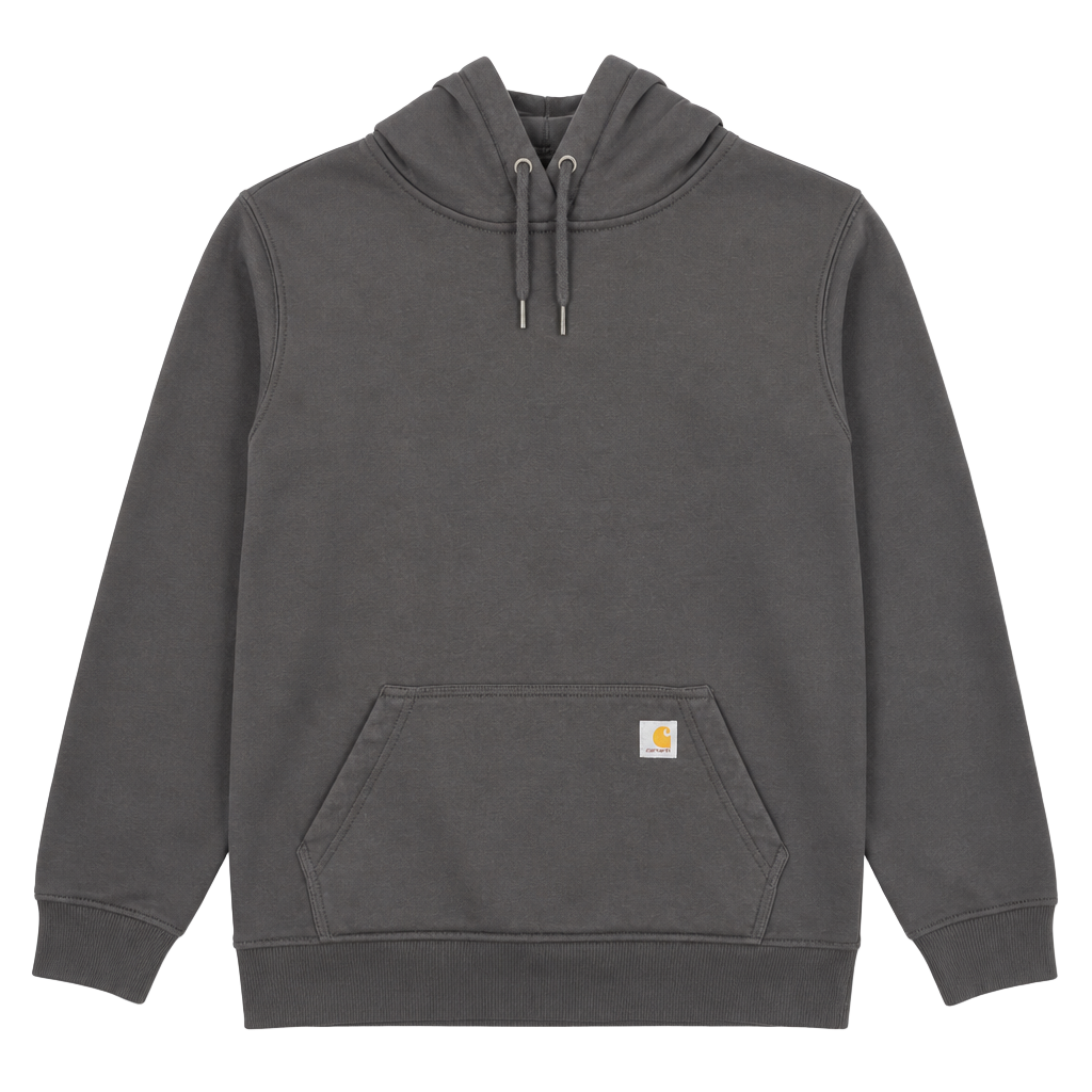 Carhartt Loose Fit Midweight Logo Graphic Pullover Hoodie Charcoal Grey 1