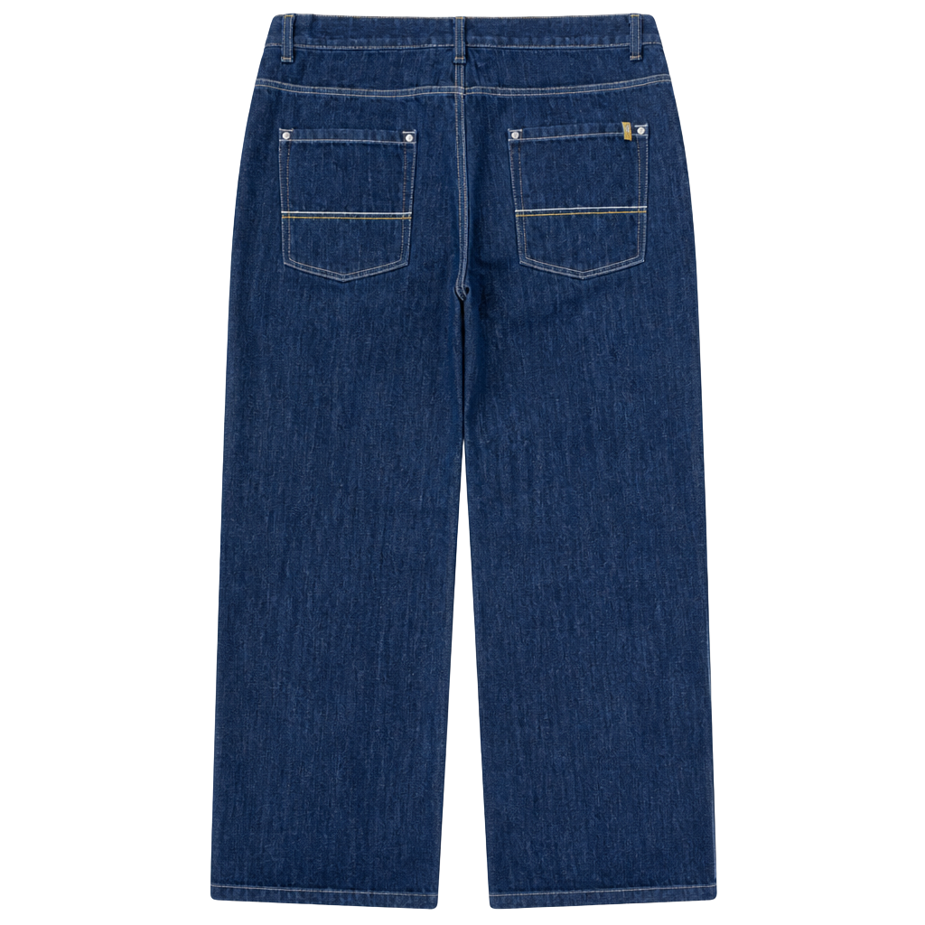 Southpole 8180 Men's Dark Wash Relaxed Baggy Fit Wide Leg Denim Jeans 1
