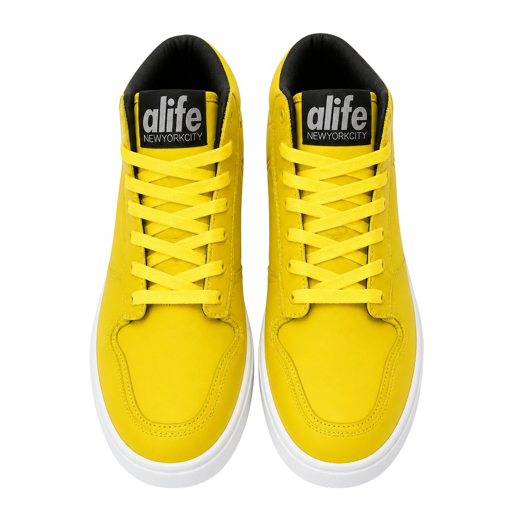 Alife Everybody Mid Pro Leather Yellow Sneakers Mens Size US 13 Deadstock New 1