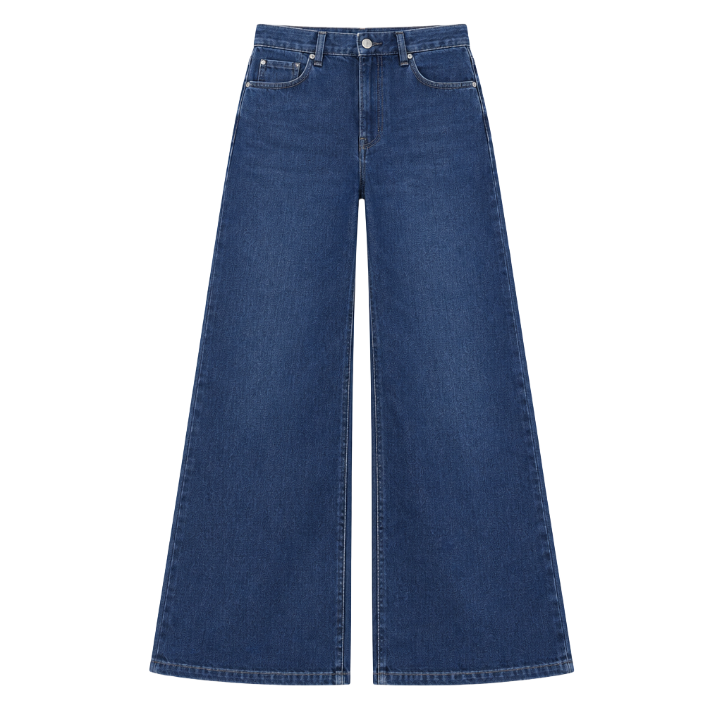Paige Carly Tie High Waist Ankle Wide Leg Jeans Blue Denim 1
