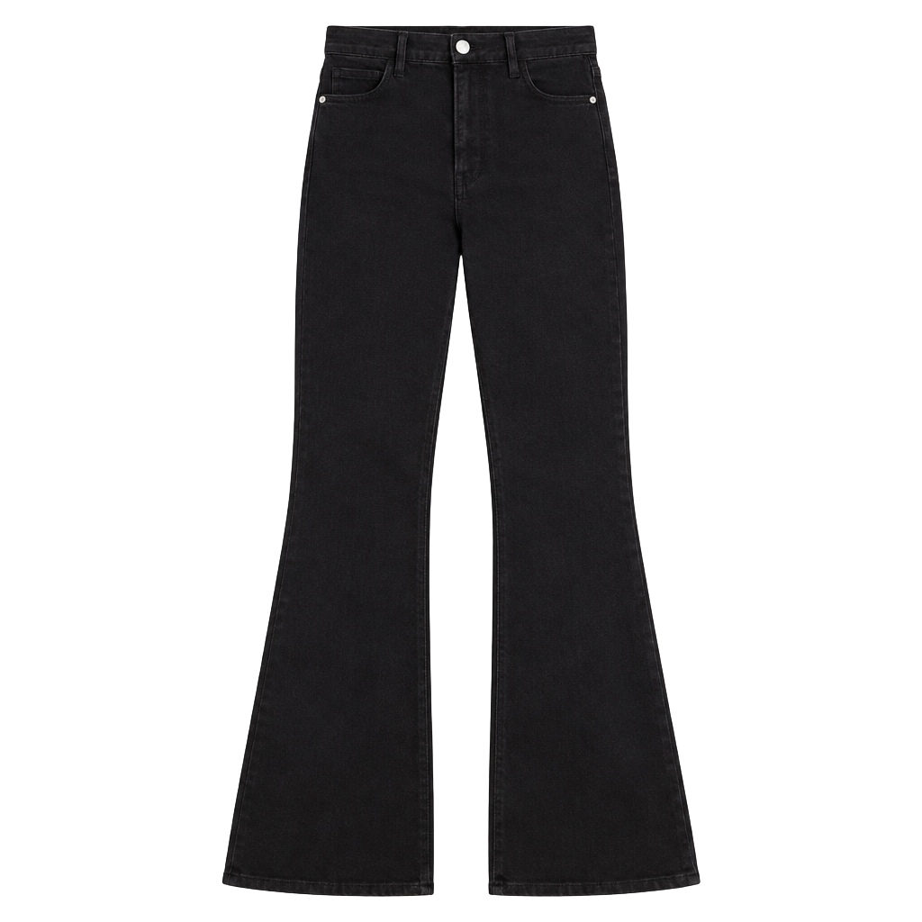 FRAME Le High Flare Jeans Black Denim Size 32 1